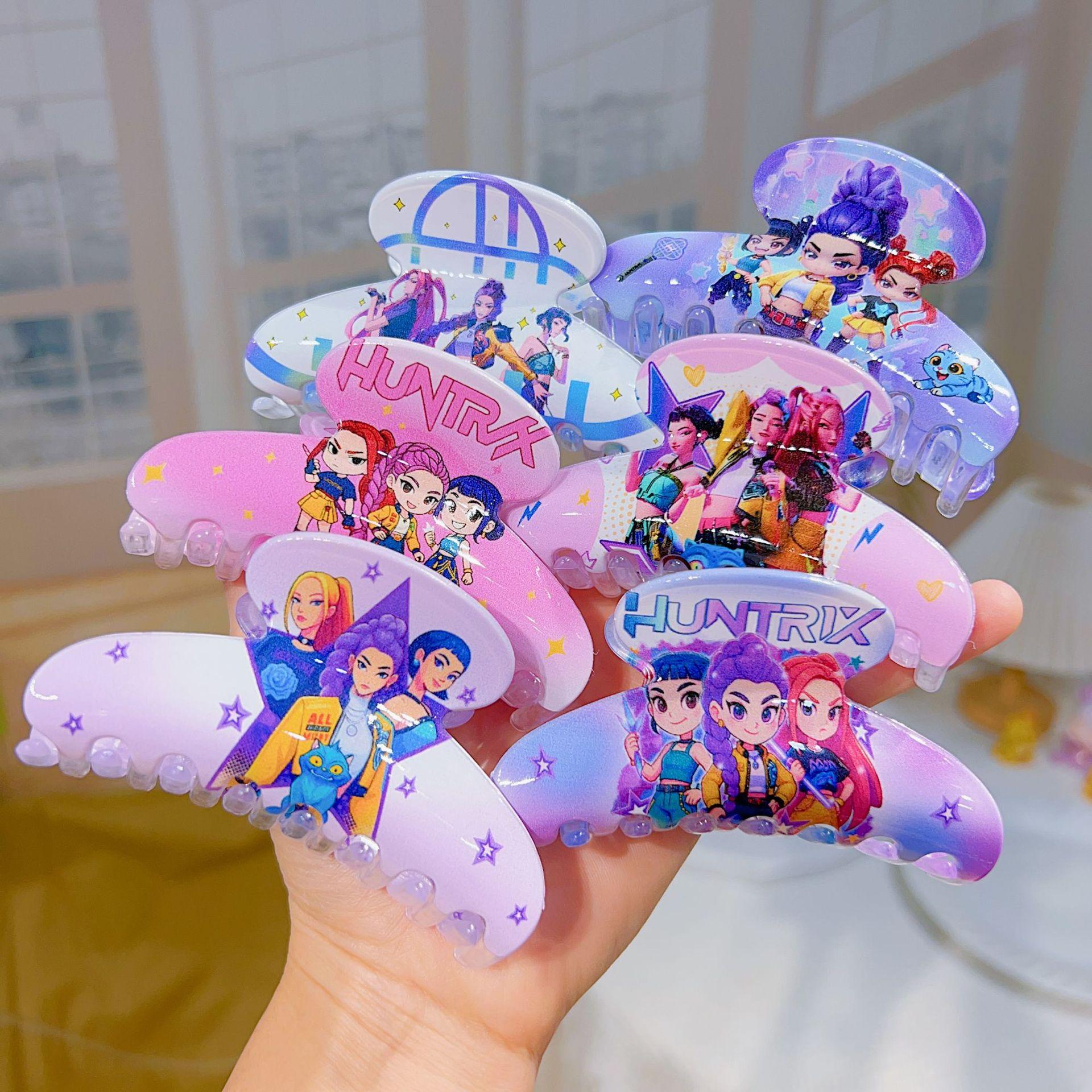 

Children s hair clip anime witch hunting group, cute plastic hair clip, girl s heart clip, hair accessory (As shown-474)-