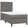 Vidaxl Letto Continentale Con Materasso, Grigio, Ecopelle 90X200 Cm