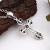Garnet Gemstone Solid 925 Sterling Silver, Cross Pendant, Necklace, Wedding Engagement Gift, Statement Jewelry, Unique Gift, Boho Jewelry
