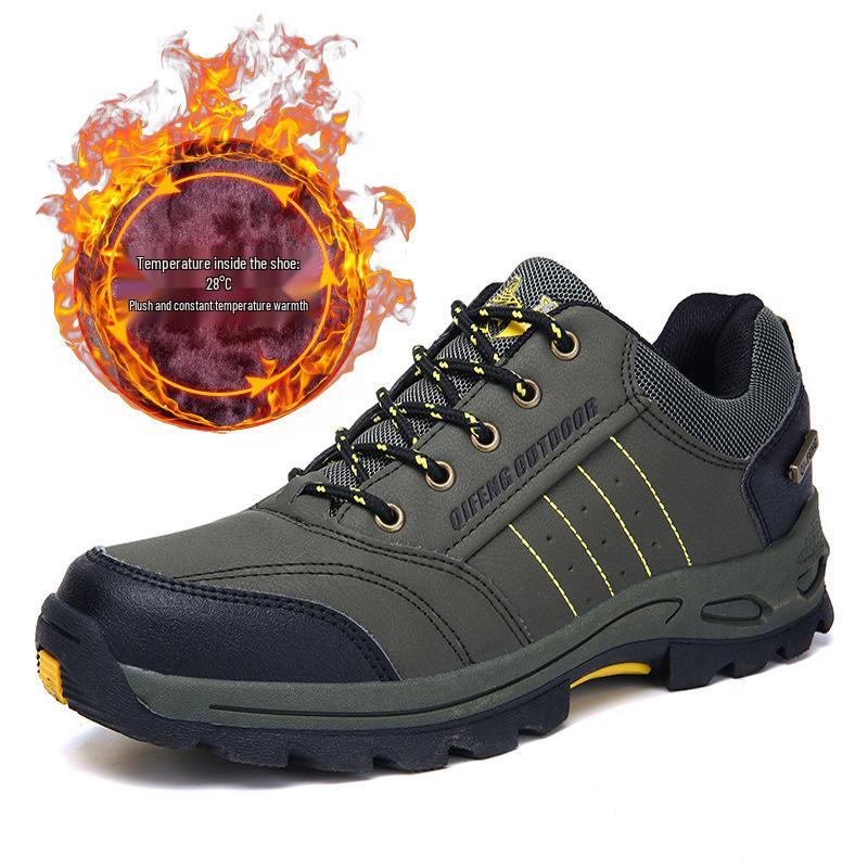 Men's and Women's Non-Slip Hiking Shoes - Plus Size, Autumn/Winter, Velvet-Lined
