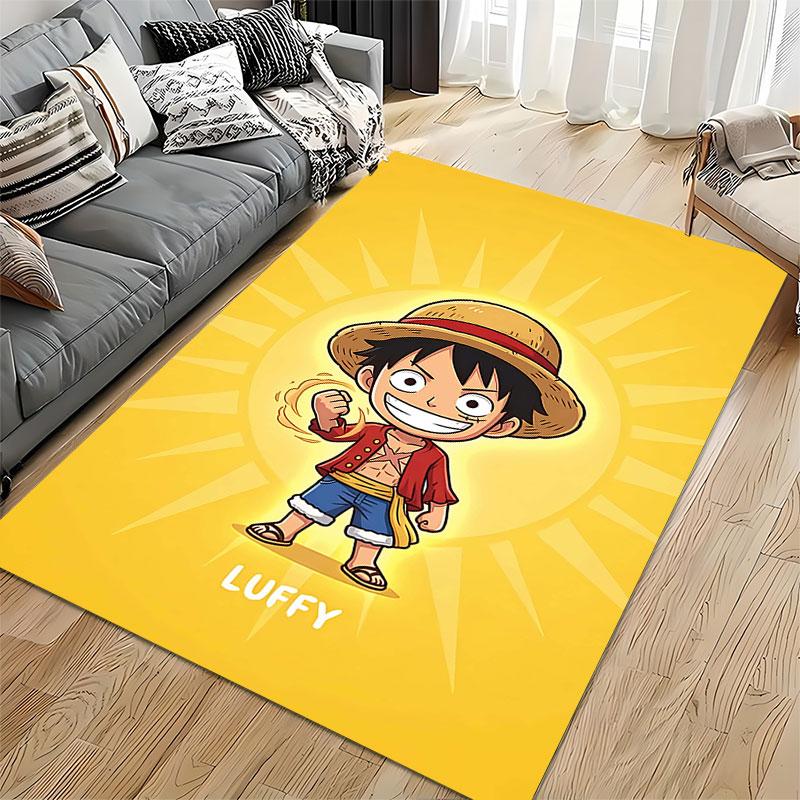 Cartoon Pirate Luffy Carpet suitable as a non-slip mat for the living room or bedroom sofa