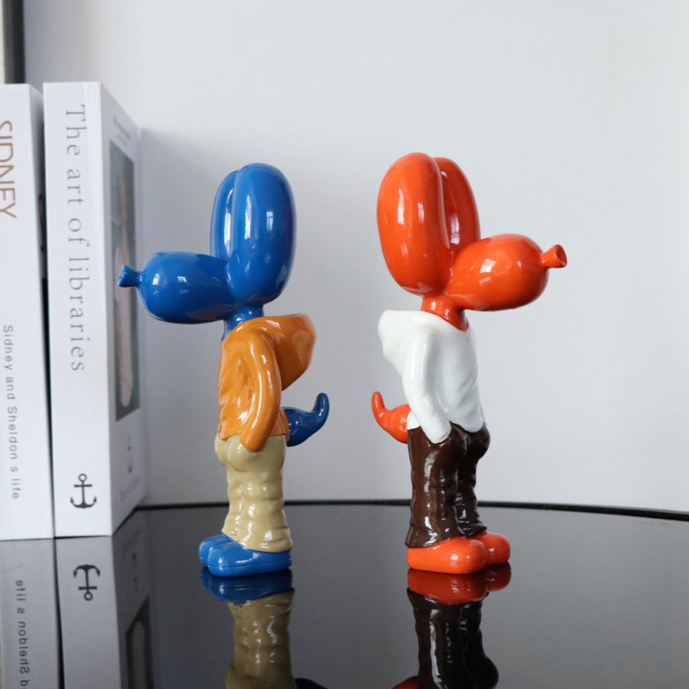 Resin Insert Pocket Balloon Dog Figurines Street Art trend Doll Ornament Fashion Indoor Home Office Desktop TV Cabinet Decor