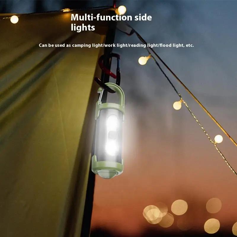 Mini Newest COB Ultra Bright Flashlight Rechargeable LED Keychain Hanging Portable Light Waterproof Keyring Camping Pocket Lamp
