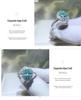 Paraiba Grüner Moissanit Damenring - S925 Silber, Europäischer & Amerikanischer Modeschmuck, Buntes Design