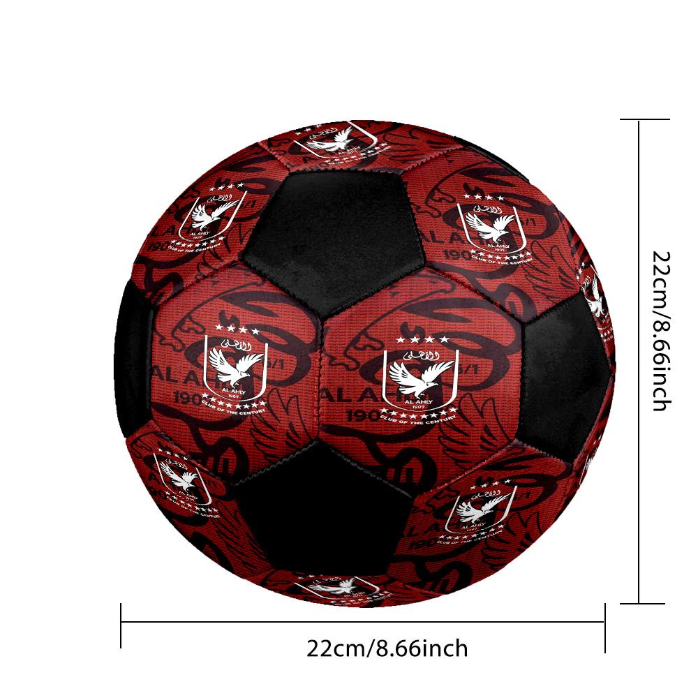 Al Ahly Indoor Soccer Ball Colorful All Ages Size 5 Machine Stitched PVC Competition Ready Durable High-Bounce