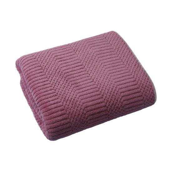 Coral Velvet Bath Towel Highly Absorbent Stylish Striped Design Thick Plush
