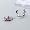 New Trendy  Sterling SIlver Earrings for Women  Colorful CZ Stone Stud Earring Chic Party Accessories Gifts
