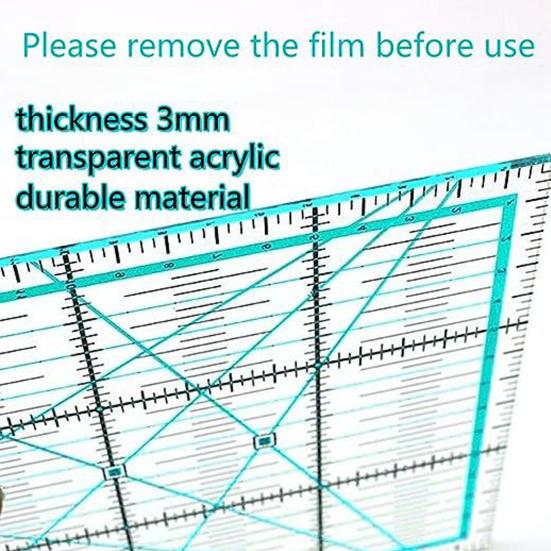 Yousheng 4Pcs Acrylic Quilting Ruler 4.5/6/9.5/12.5-Inch Square Fabric Cutting Patchwork Ruler with Clear Mark DIY Sewing Craft Projects Template