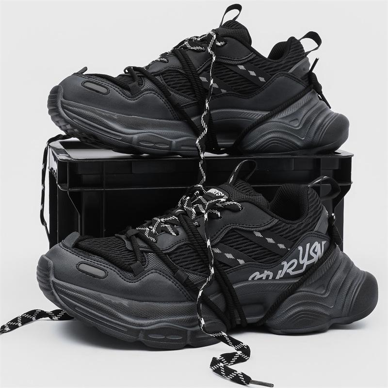 Couple dad shoes new summer breathable mesh Paris old with thick sole heightening casual sports shoes