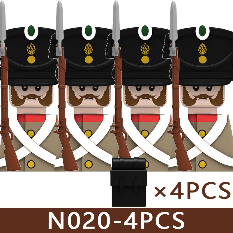 4pcs Medieval Castle Knight Building Blocks MIlitary Napoleon Soldier Figures War Army Legion Accessories Imperial Navy Bricks Toys