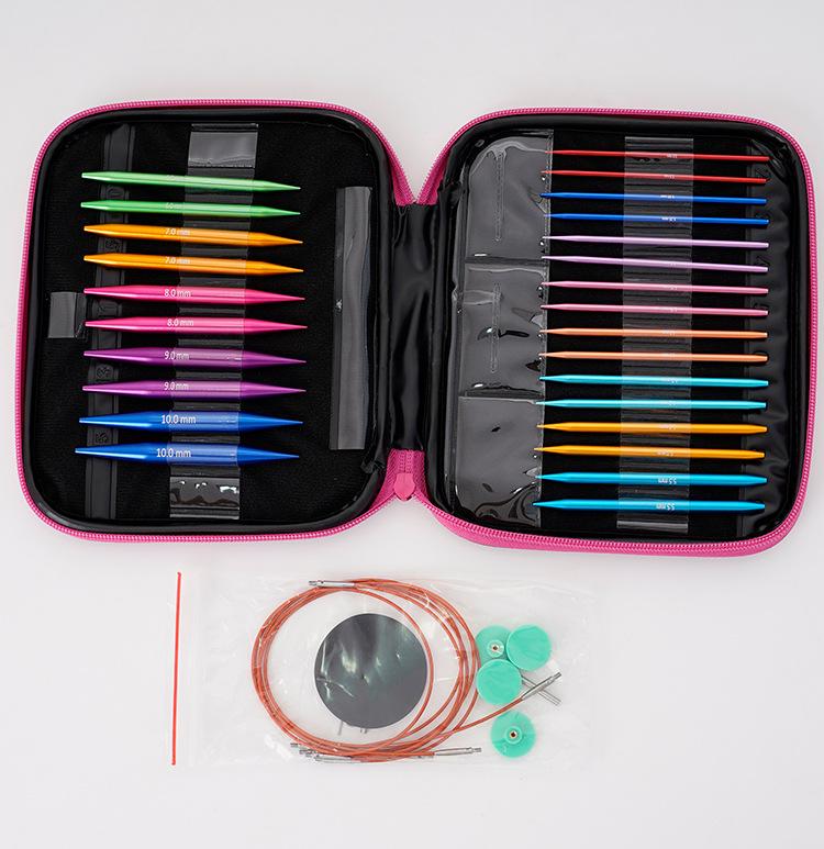 Knitting Tools: Reusable Anodized Aluminum U-Shaped Circular Sweater and Detachable Needles