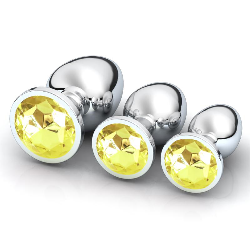 3 Mărimi Oțel Inoxidabil Cristal Dop Anal Stimulator Jucărie Sexuală Anală Antrenor Anal Masaj Prostatic Dildo Jucărie BDSM pentru Femei Bărbați Gay