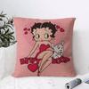 BBettyS Bboop Cushion Cover Eco Linen Pillow Case  DoubleSided Print Breathable  Durable Hidden Zipper Home Decor Gift