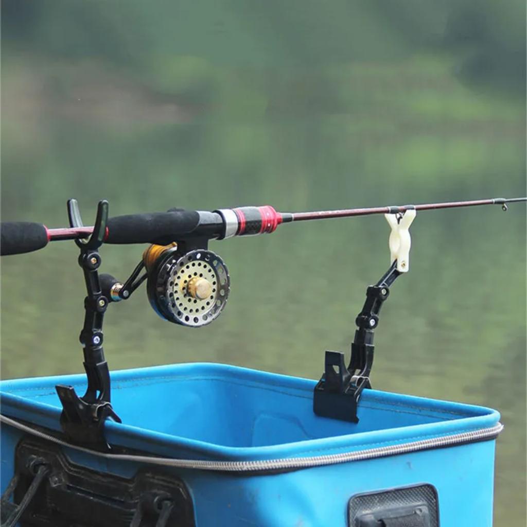 2Pcs/set Fishing Bracket Bridge Raft Fishing Rod Rack Non-slip Luminous Reinforced Pole Bracket Rear Hanging Fishing Supplies