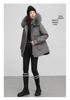 Women's Korean Style Loose Fit Winter Down Cotton Coat with Waist-Cinching and Thickened Velvet Lining