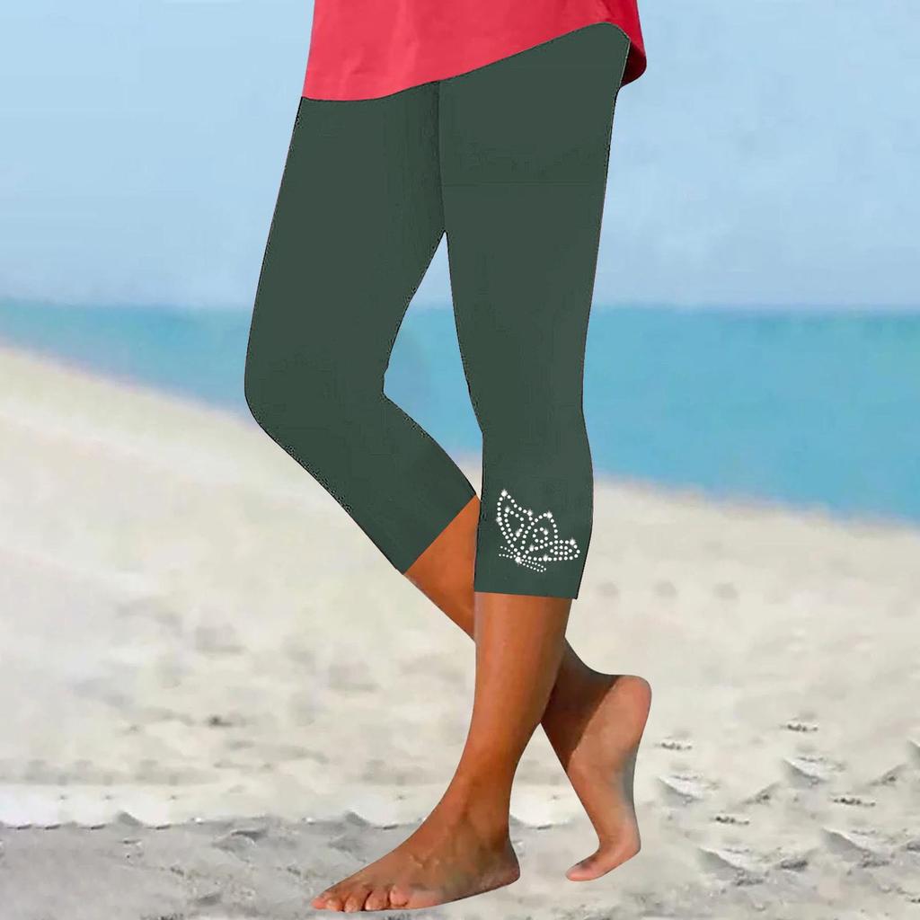Women's Casual -Color - Slim-fit Cropped Bottoming Pants