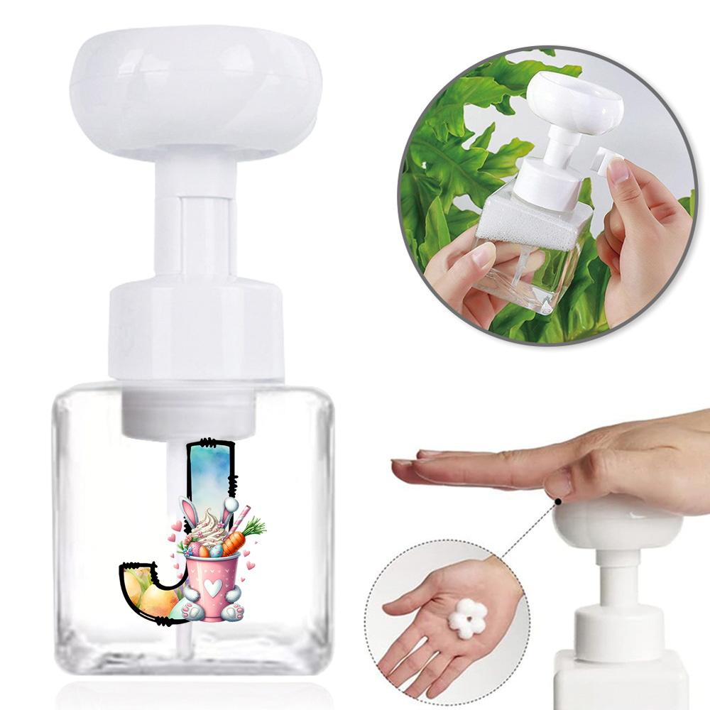 250ml Square Flower Foam Bottle 2026 Soccer Refillable Lotion Container Leakproof Travel Pump Bottle for Skincare Sports Fan Gif