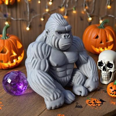 Leisure Gorilla Statue Desk Guardian Orangutan Figurine Home Office Desktop Decoration Plastic Simulation Animal Ornament Christmas Gift