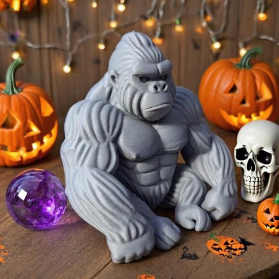 Leisure Gorilla Statue Desk Guardian Orangutan Figurine Home Office Desktop Decoration Plastic Simulation Animal Ornament Christmas Gift