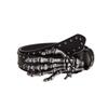 Jeans Decor Cool Skull Wide Waistband Adjustable Hip-hop Black Rivet Belt Punk PU Leather Skeleton Fingers Belt Festival