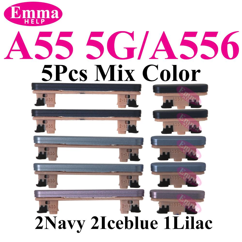 5Pcs Mix Color SIM tray Holder SD Card Power Volume Buttons Side Key On Off Adapter Drawer For Samsung A05 A05s A15 A25 A35 A55