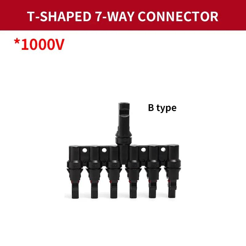 1/5/20/100 Pcs Photovoltaic Solar T Connector T-Type 2/3/4/5 Branch Male And Female Battery Module Panel PV Plug wire