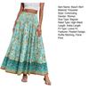 Beach Skirt Elastic High Waisted Skirt Ruffle Splicing A-Line Women Pleated Large Hem Floral Print Maxi