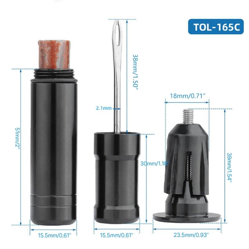 Bike Tubeless Tire Repair Kits Cycling Repair Tool Tyre Drill Puncture with Rubber Strips Bicycles Maintenance Tool