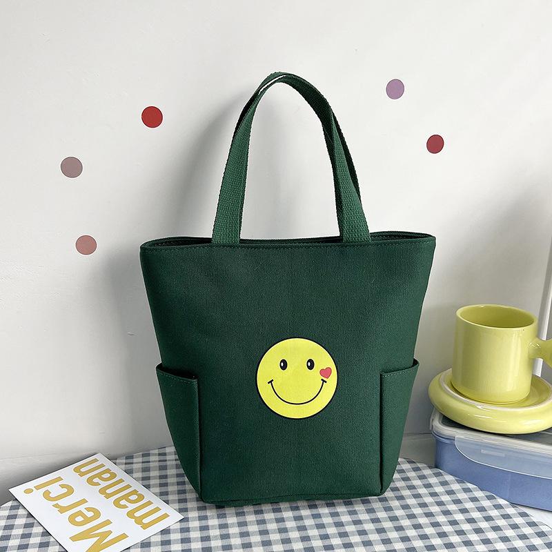 Patterned printed canvas bag, Japanese-style portable lunch box bag, handheld bento bag, multi-function bag