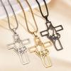 Trendy European & American Style Stainless Steel Cross Pendant Necklace