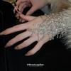 Diamond-encrusted multi-layer tassel bracelet light luxury integrated ring bracelet trend exquisite design jewelry wholesale