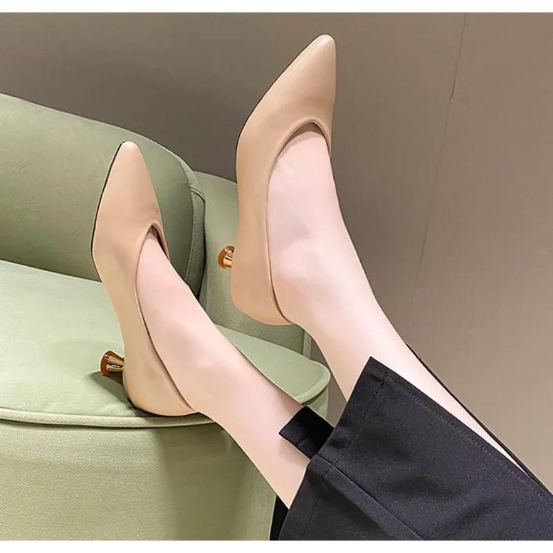 New Designer Pointed Toe Low Heels Women Pumps Shoes Fashion Shallow Slip On 2026 Spring Autumn Dancing Party Low Heel Shoes