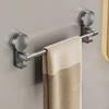 Towel Rack, NonSuction Bar, Bathroom Organizer Creamy White 30cm