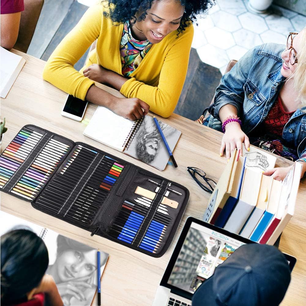 120-Color Colored Pencils Set for Adult Coloring Books, Artist Sketching & Drawing Pencils Art Kit (144PCS)