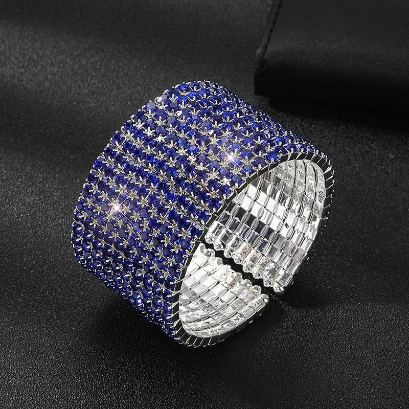 Bridal bracelet gold and silver full diamond bracelet exaggerated crystal rhinestone bracelet elastic bracelet women