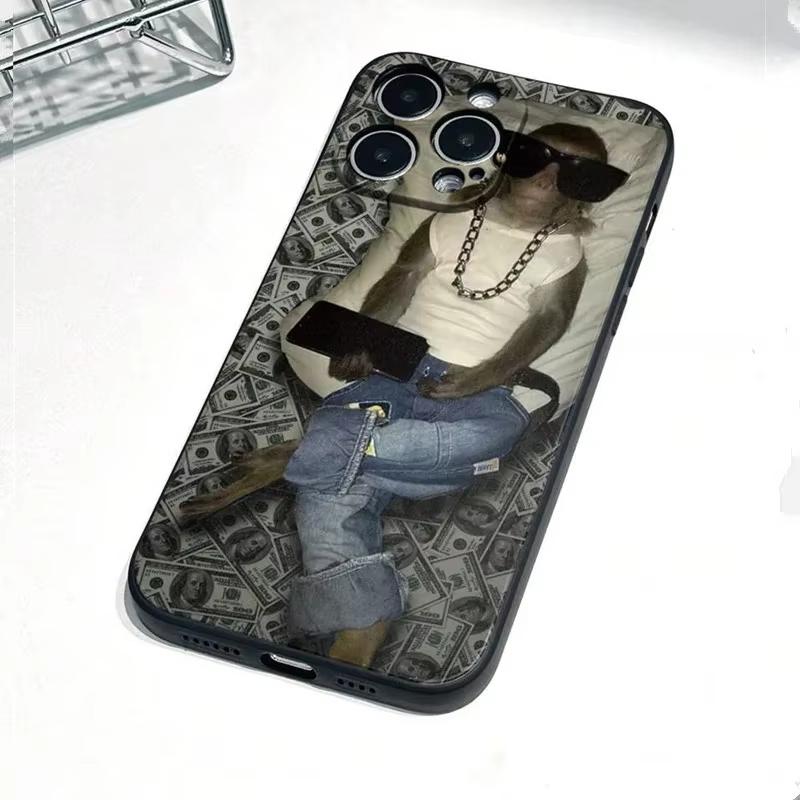 Sunglasses Monkey MEME Pattern Phone Case For iPhone 17 Air 16 e 15 14 13 12 11 Pro Max Plus Mini SE 2020 2022 Silicone