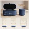 Storage Ottoman, Corduroy Upholstered Ottoman Storage Box with Padded Seat, 105 X 51 X 49 Cm, Blue