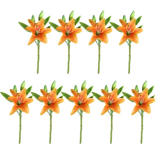 9 Pcs Artificial Lily Flowers for Easter Realistic White Fake Tiger Lilies