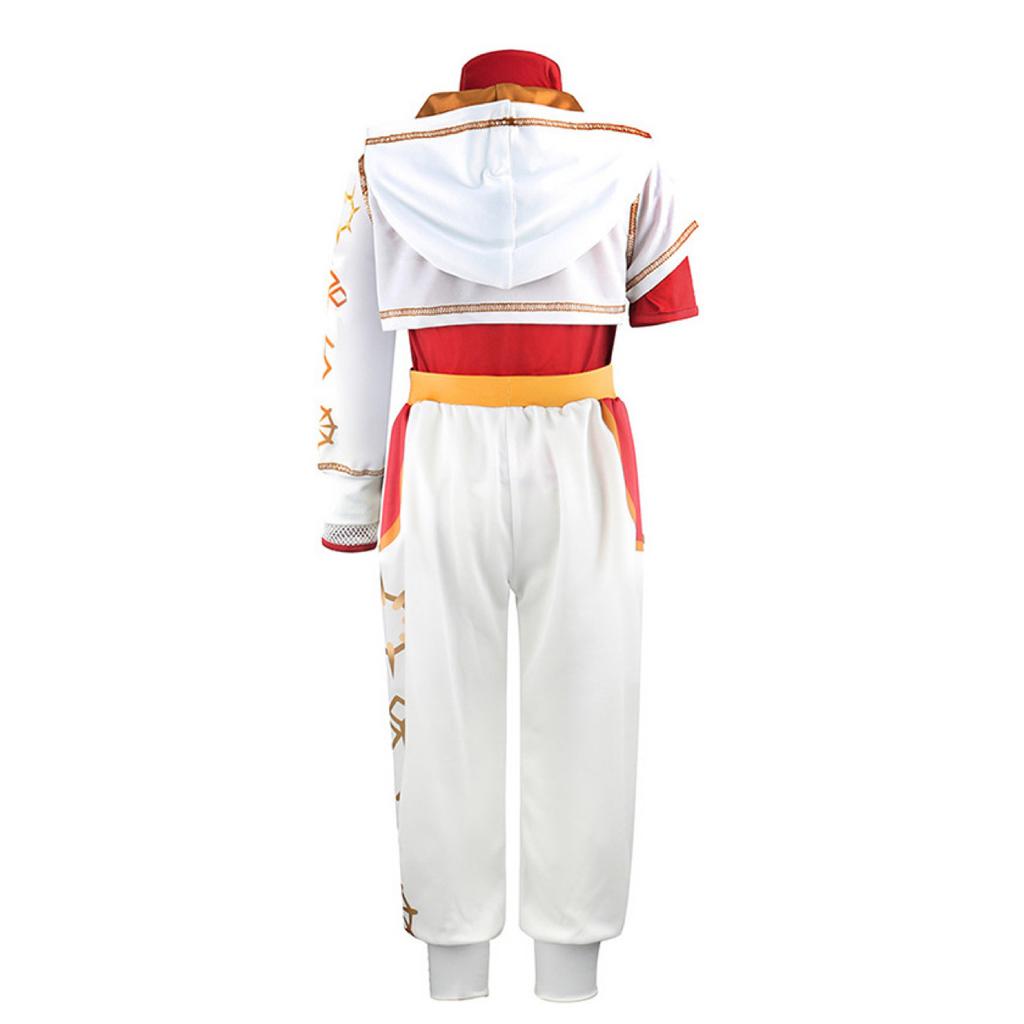 Halloween Cosplay Costume for Adults and Kids - Hooded 3-Piece Outfit Set with Yellow Wristband