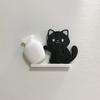 Acrylic Cat Whiskers Collection Ornaments Magnetic Cartoon Cat Hair Storage Memorial Box Black Cat Pushing Vase Decor