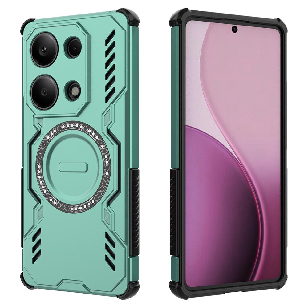 For Xiaomi Redmi Note 13 Pro 4G Magnetic Case Butterfly Armor Hollow Heat Dissipation PC+TPU Phone Cover