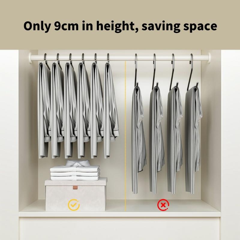 Grip Focused Z Form Trouser Hanger 5 Pack, Metal Closet Rail Holder for Pants Storage and Daily Closet Clothing Order