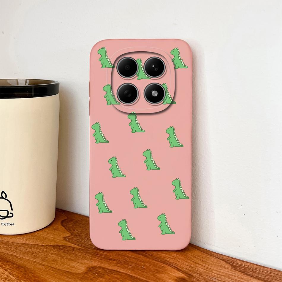 Cartoon Dinosaur Case For Poco M8 Pro 5G Back Cover For Poco M 8 Camera Lens Protection Soft Liquid Silicone Phone Protectors