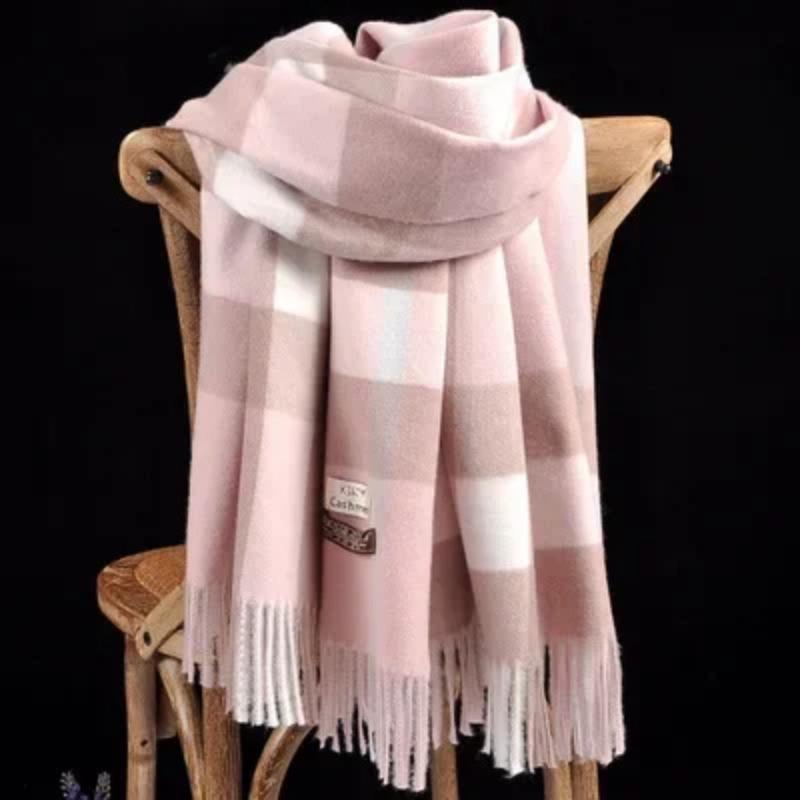Plaid Winter Scarf Women Luxury Warm Foulard Solid Scarves Fashion Casual Scarfs Cashmere Bufandas Hombre