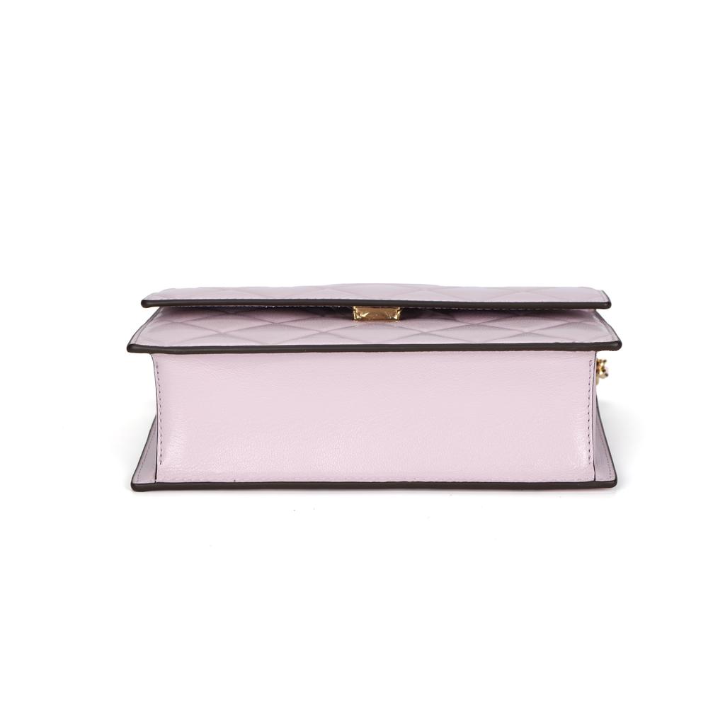 Tory Burch Fleming Two-Way Design Logo Embossed Lambskin Crossbody Shoulder Bag Small Women Bags Purple 164800-500