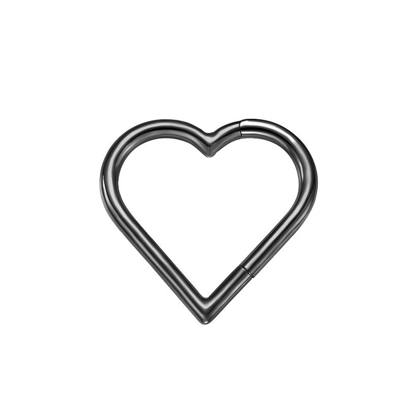 Titanium Heart Segment Ring: 16G Cartilage & Septum Piercing Earring (8/10mm)