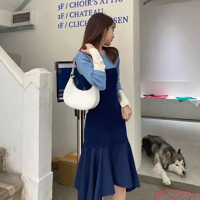 Lady Vintage Dumpling Underarm Bags For Women PU Leather Zipper Shoulder Bag