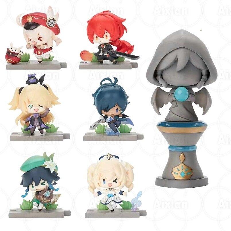 25cm Genshin Impact Figurine Hu Tao Figure Game Genshin Impact Keqing Amber Klee Mona Figma Figurine Model Toys