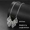 My Shape Butterfly Pendant Necklaces for Women Girls Stainless Steel Chain Choker Animal Charm Butterfly Jewelry Valentine's Day