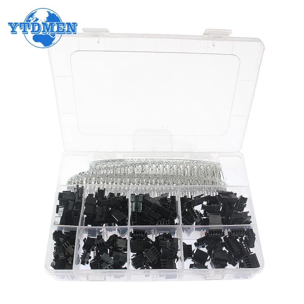 520 Stück Dupont-Stecker 2,54 mm SM Dupont-Kabel Jumper-Kabelstecker 2/3/4/5-Pin Stecker/Buchse Gehäuse Pin-Header Crimp-Klemme